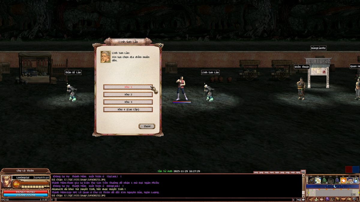 Hướng dẫn mở Khu Tu Luyện